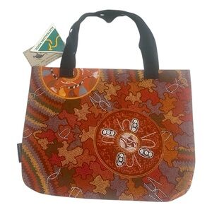 NWT Australian Bulurru Authentic Aboriginal Indigenous Art Travel Tote Bag